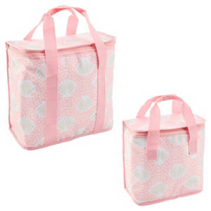 Kühltasche 2er-Set, Allover-Print Rosa