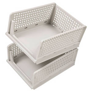 Schrank Organizer 2er-Pack, Klein, Beige