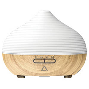 Ultraschall-Aroma-Diffuser, Weiß/Bambus