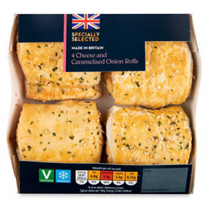 Cheese & Caramelised Onion Rolls 4 Pack