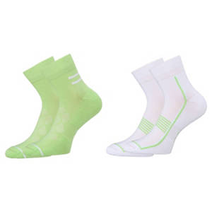 Damen-/Herren Sportsocken 2er-Pack, Weiß/Grün, 39/42