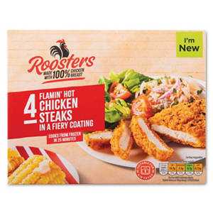 Flamin' Hot Chicken Steaks in a Fiery Coating 4 Pack