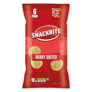 Ready Salted Ridged Lights Crisps 6 Pack
