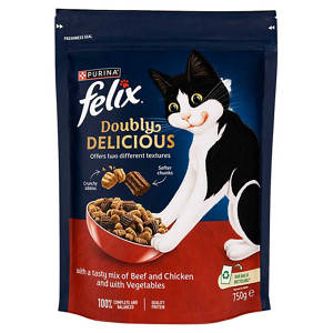 Doubly Delicious Beef, Chicken & Veg Dry Cat Food 750g