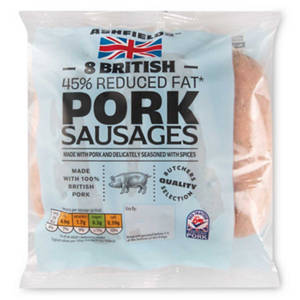 45% Reduced Fat* Pork Sausages 8 Pack