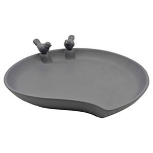 Vogeltränke, Vögel & Blätter, Cool Grey