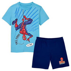 Kinder Shorty-Pyjama, Spidermann, Blau, 122/128