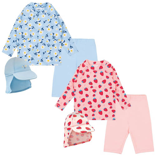 Gruppo 1, Costume da bagno UV per bambina, 3 pezzi, con motivi floreali, taglia 74/80