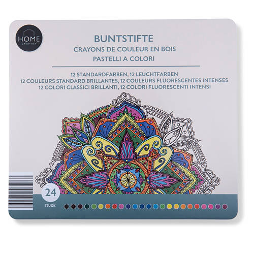 Vista frontale 1, Matite da disegno oppure set artistico, matite colorate