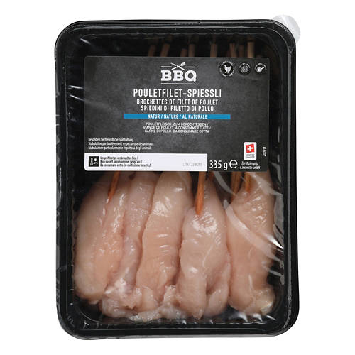 Vorderansicht 2, Pouletfilet-Spiessli, nature