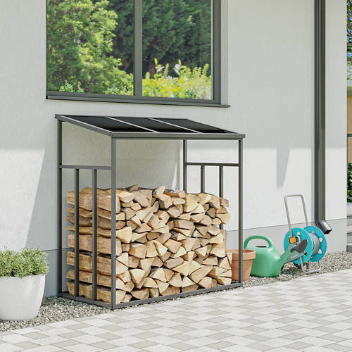 Lifestyle 2, Holzlagerregal aus Stahl