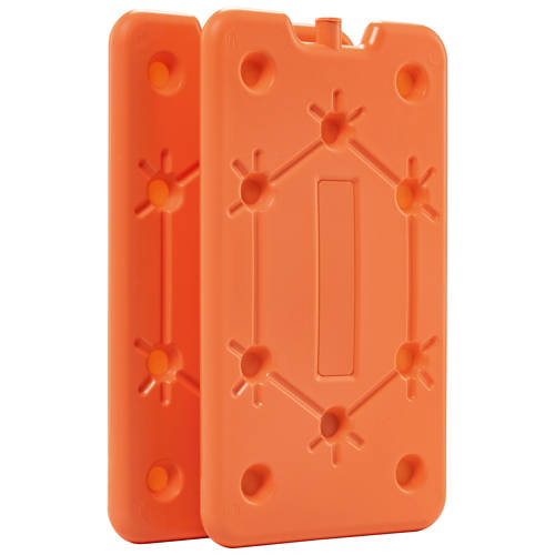 Vue de face 1, Assortiment d’accumulateurs de froid, plaque, orange