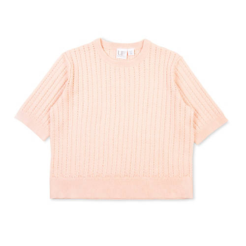 Vista frontale 1, Pullover a maniche corte da donna, color pesca, M 40/42