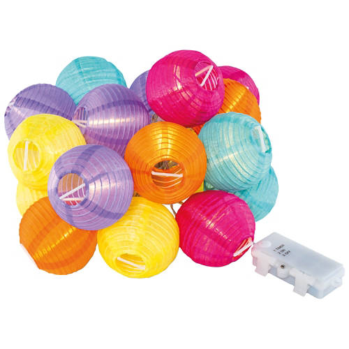 Vista frontale 1, Catena luminosa a LED, multicolore, 20 lanterne