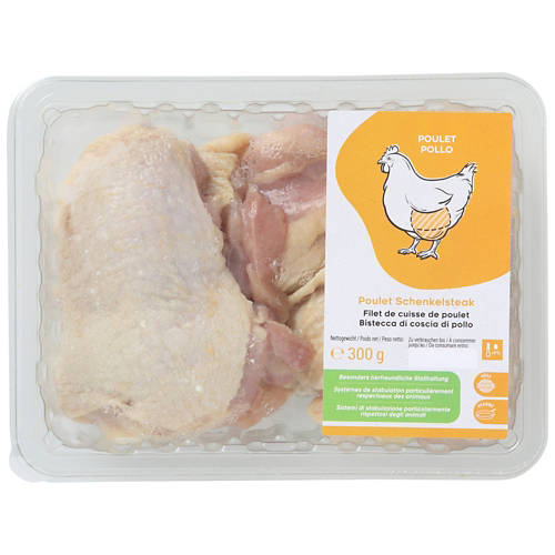 Vorderansicht 2, Poulet-Schenkelsteak, nature