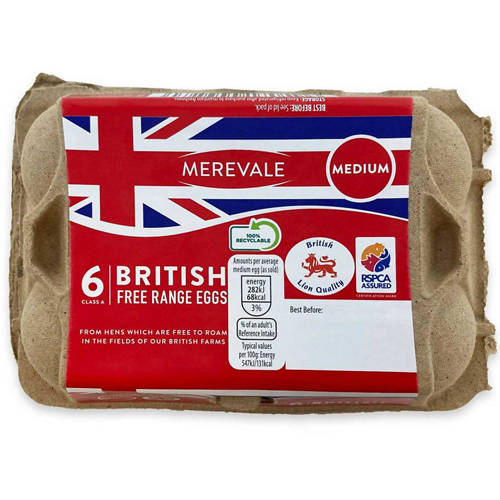 British Medium Free Range Eggs 6 Pack