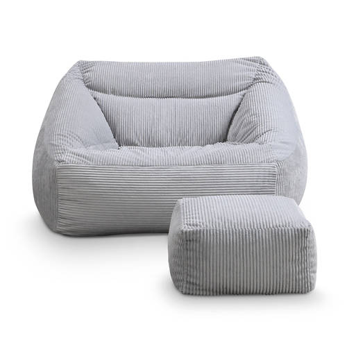Details 1, Sitzsack COZY inkl. Hocker, hellgrau