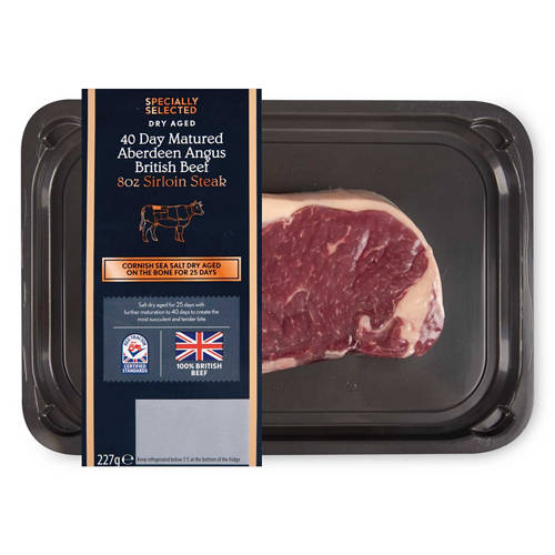 100% British Beef Salt Dry Aged Aberdeen Angus 8oz Sirloin Steak