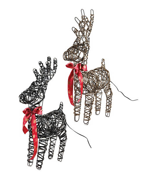 Group 1, LED Small Rattan Reindeer
