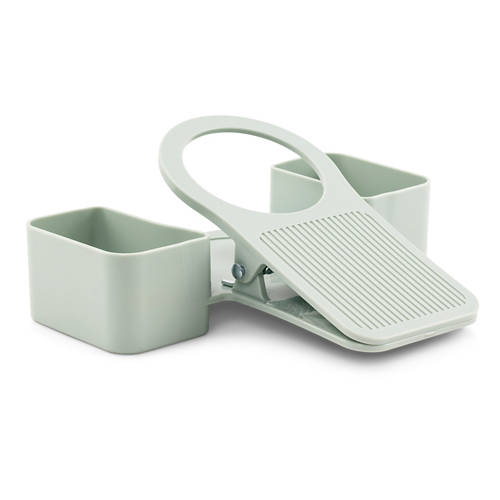 Vista frontale 1, Assortimento di prodotti per la spiaggia, supporti a clip
