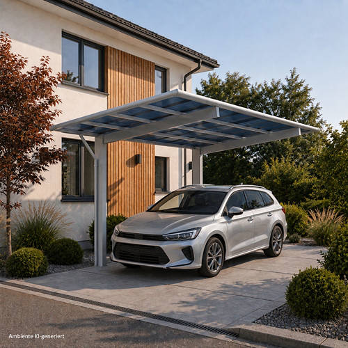 Lifestyle 2, Aluminium Carport Sky Silber