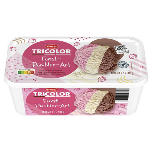 Vorderansicht 1, Eisschale Tricolor 1 l, Pistazie-Vanille-Nougat