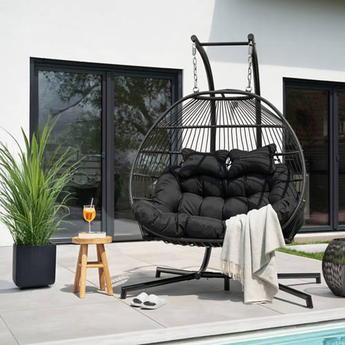 Lifestyle 1, Hängesessel LOMA, 2 Sitzer Schwarz