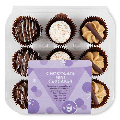 Chocolate Mini Cupcakes 9 Pack
