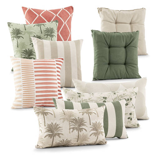 Gruppo 1, Assortimento di cuscini da esterno, cuscini da seduta, beige