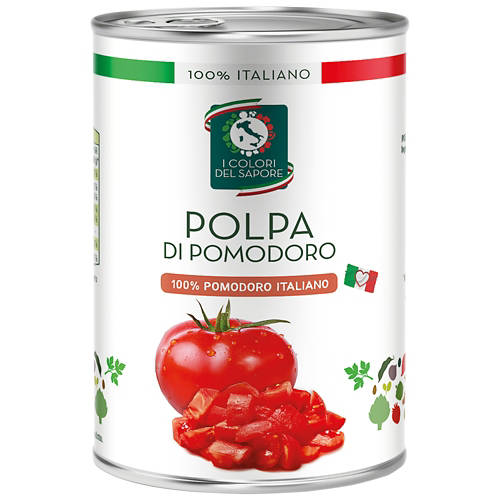 Vista frontale 1, I COLORI DEL SAPORE Pomodori tritati Premium 425 ml