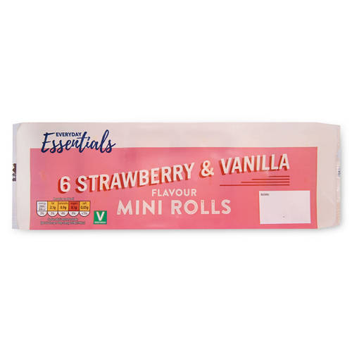 Strawberry & Vanilla Flavour Mini Rolls 6 Pack
