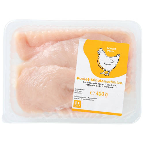 Vorderansicht 2, Poulet-Minutenschnitzel