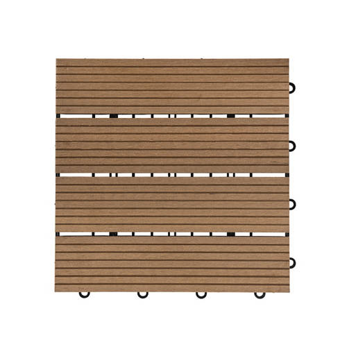 Vorderansicht 2, WPC Klickfliesen BAVARO Teak 3 m²