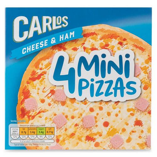 Cheese & Ham Mini Pizza 4 Pack