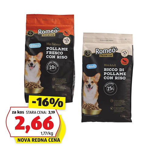 Skupina 1, Suha hrana za pse, Ravnovesje