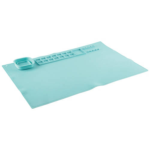 Vista frontale 1, Utensili per dipingere per bambini, tappetini colorati in silicone, color menta