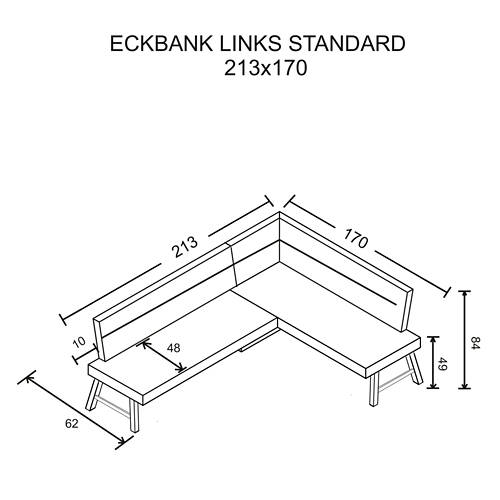 Details 2, Eckbank links SAVA cognacfarbig
