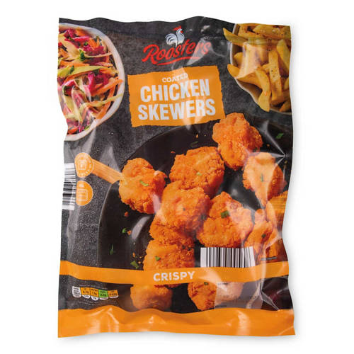 Crispy Breaded Coated Chicken Skewers