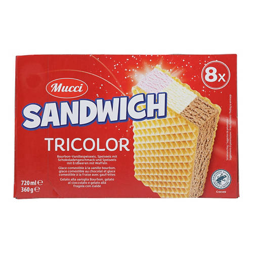 Vista frontale 1, Gelato biscotto, tricolore