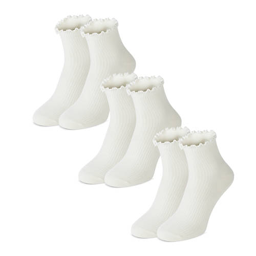 Vista frontale 1, Calzini, color crema con balze, 39/42