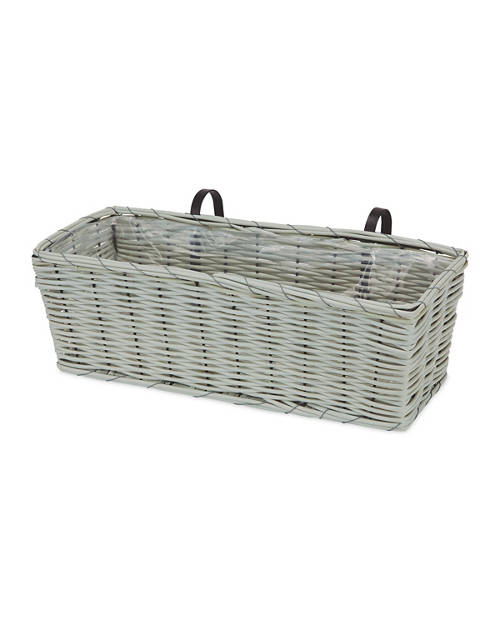 Faux Rattan Balcony Planter Product Image Front shot 01
