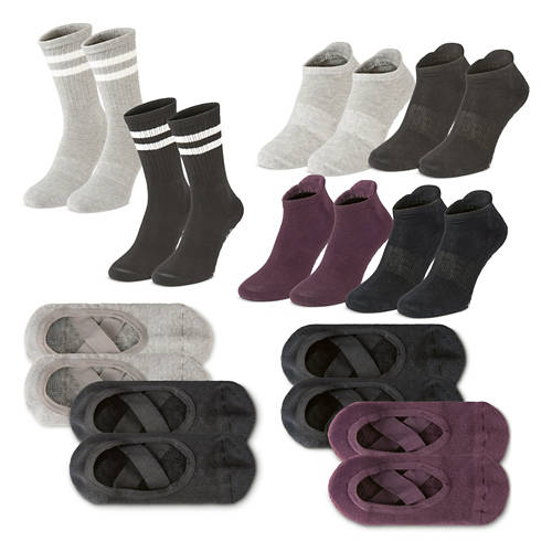 Gruppe 1, Yoga-Socken, Low C. Schwarz/Lila, 35/38