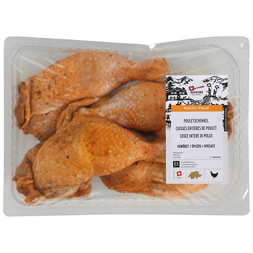 Vorderansicht 2, Pouletschenkel, gewürzt