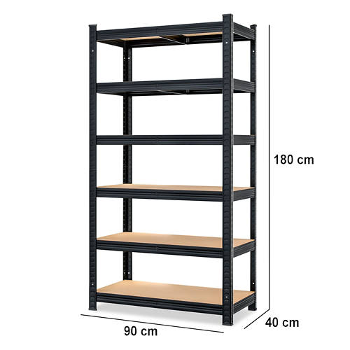 Details 1, Schwerlastregal Schwarz Premium MZL6, Doppelpkg.