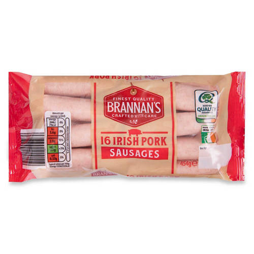 16 Irish Pork Sausages 454g