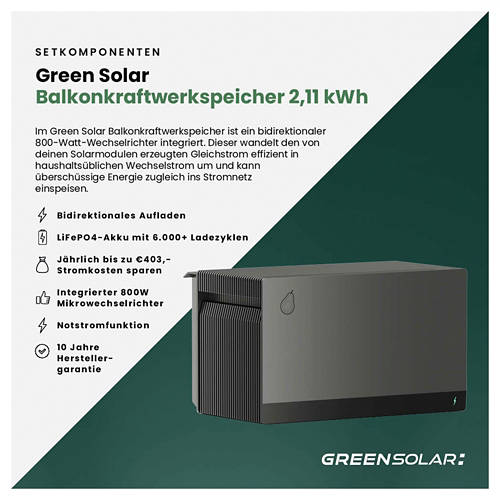 Details 2, Mini-PV-Anlage 2.000 W mit Balkonkraftwerk-Speicher 2,11 kWh
