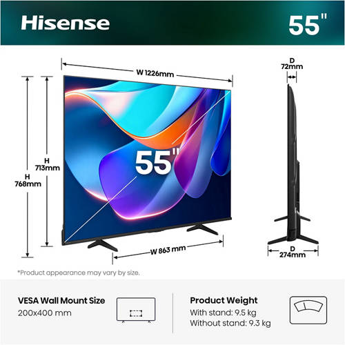 Vorderansicht 3, 55'' (139 cm) 4K Ultra HD Smart TV