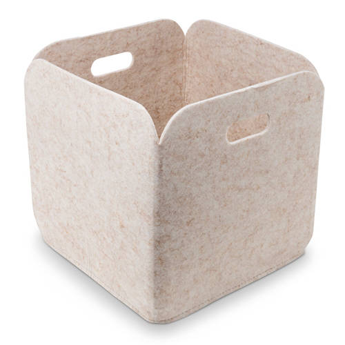 Vue de face 1, Assortiment en feutre, corbeille, beige