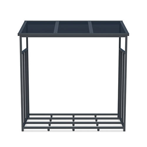 Details 5, Holzlagerregal aus Stahl