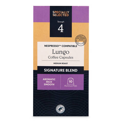 Signature Blend Medium Roast Lungo Coffee Capsules 10 Pack